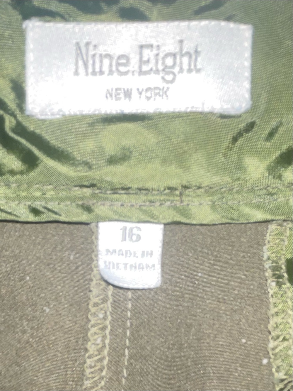 Nine Eight New York Size 16 Dark Olive Brown Straight Leg Career Pants Fall Chic - Picture 6 of 11